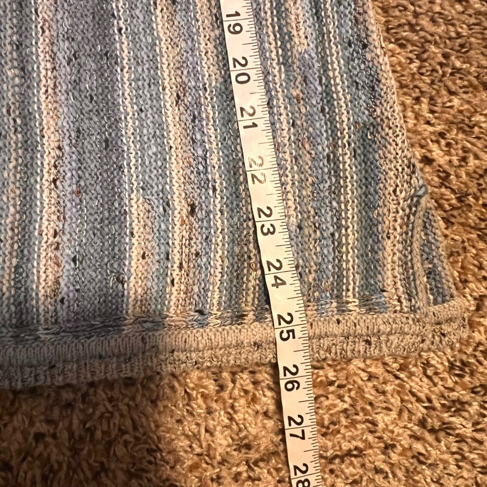 J Jill Striped Knit Sweater Pullover Long Sleeve Blue Grey XS‎ - Picture 4 of 5